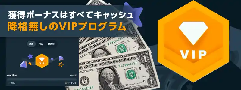 VIP制度がアツイ!ボーナスは全部キャッシュでゲット