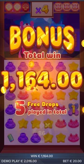 1,164ドルのフリースピン賞金総額